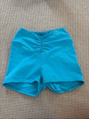 Tiger Friday High-Rise Scrunch Front Athletic Shorts - Blue Adult xs